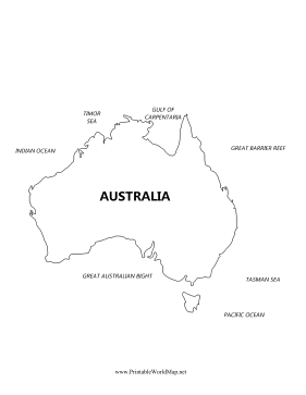 Australia Bodies Of Water Map