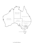 Australia Map With Capital And States