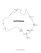Australia Map With Major Cities