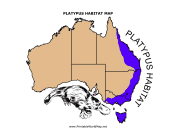 Platypus Habitat map for Kids