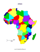 Printable Africa map for Kids