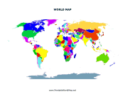 Printable World map for Kids