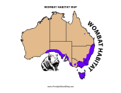 Wombat Habitat map for Kids