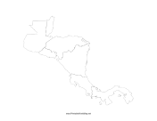 Central America blank map
