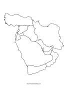 Middle East blank map