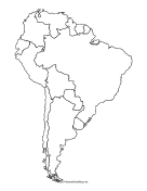 South America blank map