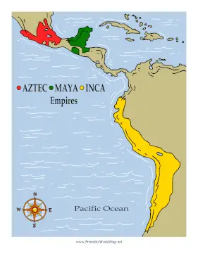 aztec inca maya map