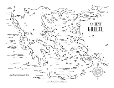 Ancient Greece Territories Black and White