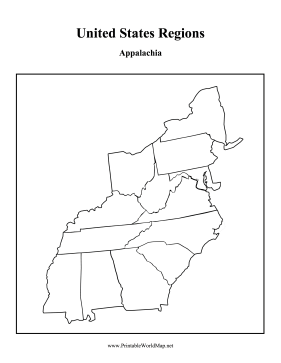 Appalachian Region Map