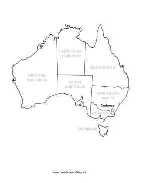 Australia Map With Capital And States