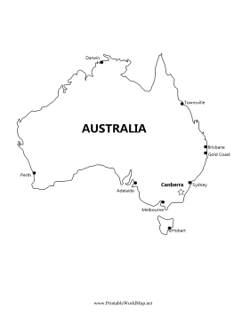 Australia Map With Major Cities