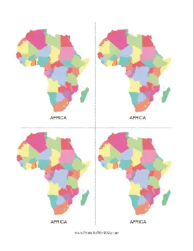 Blank Color Africa Map Set