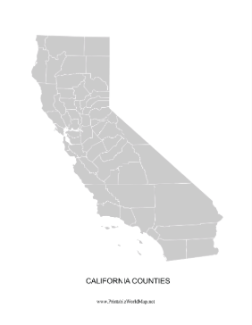 California Counties Map Blank