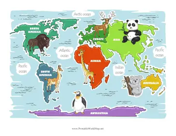 Continents With Cute Animals