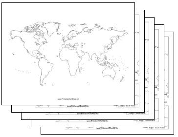 Continents blank map Collection