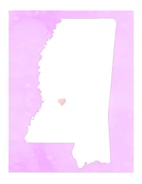 Cute Mississippi Map