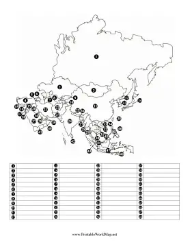 Identify Asian Countries