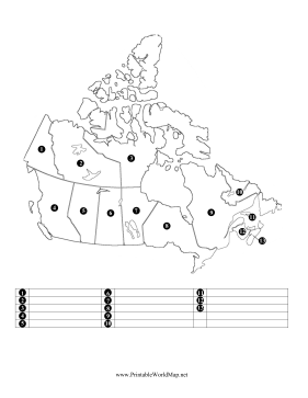 Identify Canadian Provinces