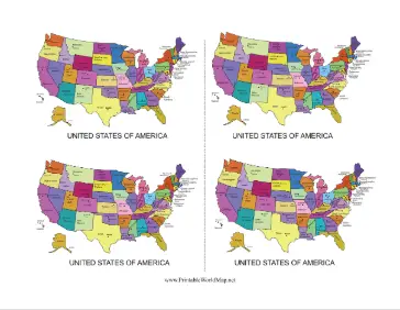 Labeled USA Color Map Set