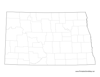 North Dakota County Map