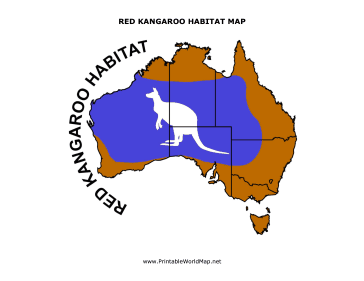 Red Kangaroo Habitat map for Kids