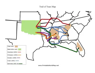 Trail of Tears map
