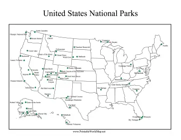 USA National Parks Map