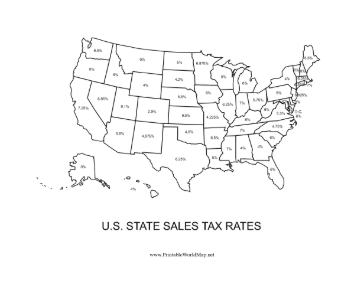 US State Sales Tax Rates Map