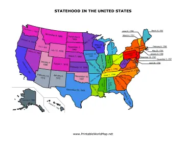 United States Statehood map