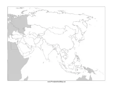 Asia blank map