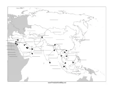 Asia fill-in map