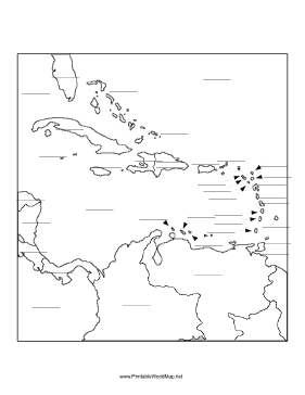 Caribbean fill-in map
