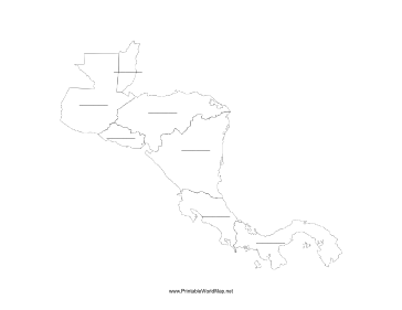 Central America fill-in map