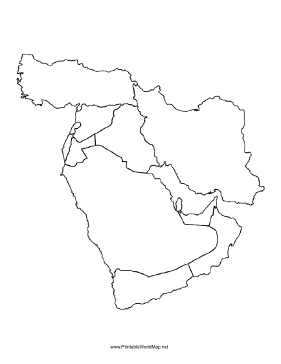 Middle East blank map