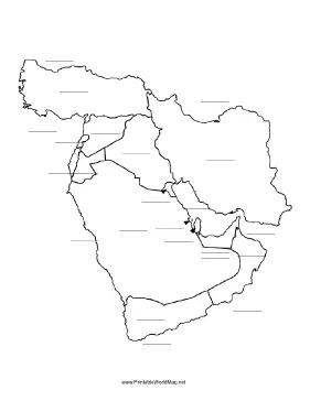 Middle East fill-in map