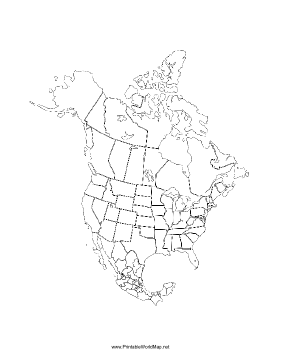 North America blank map