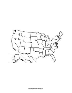 United States blank map