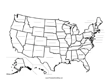 United States fill-in map