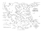 Ancient Greece Territories Black and White