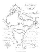 Ancient India With Himalayas Black and White
