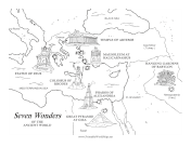 Seven Wonders Of The Ancient World Black and White