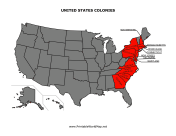 United States Colonies map