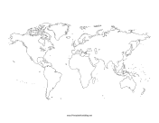 Printable Outline Map of the World